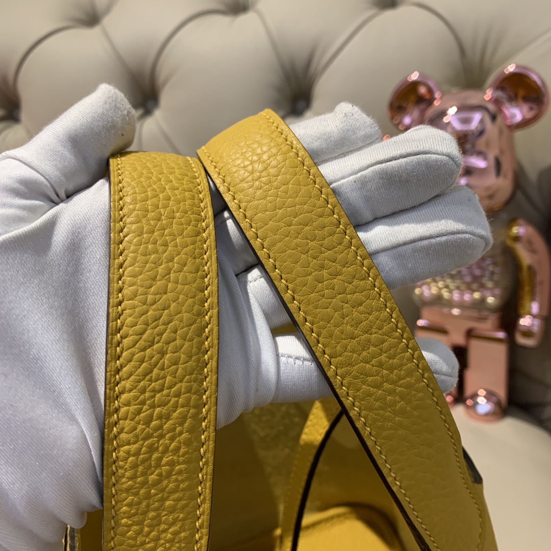 에르메스 피코탄18 앰버 옐로우 금장 끌레망스 가죽